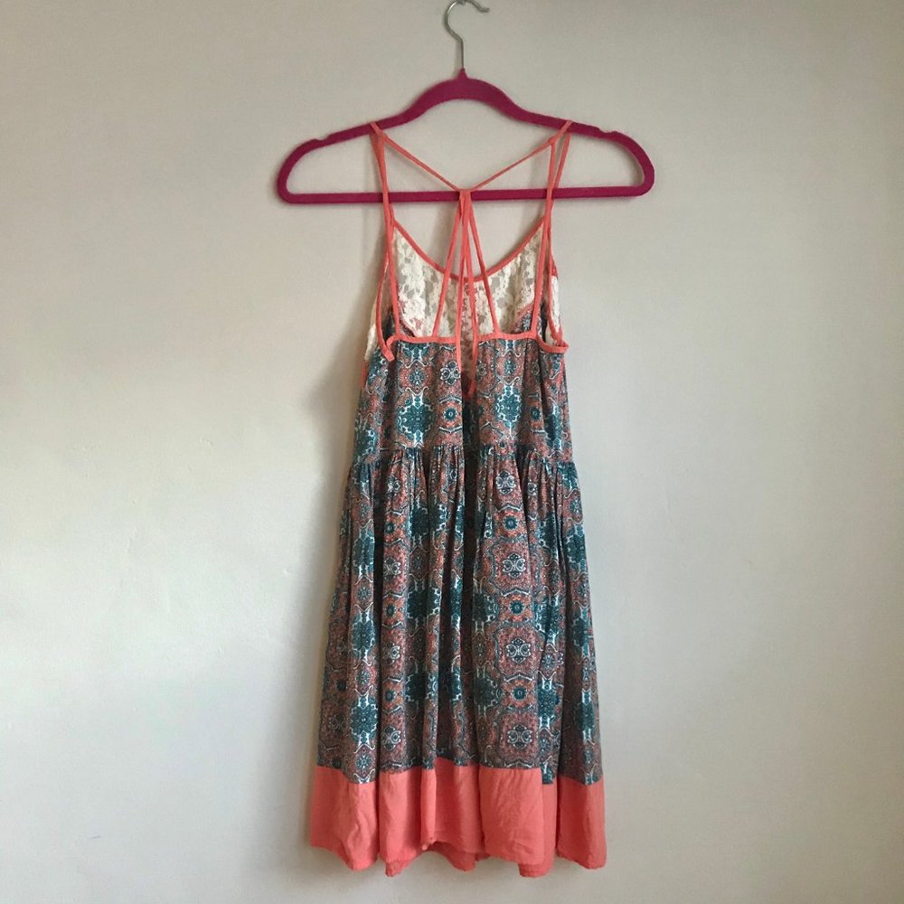 SHE+SKY / Orange & Blue Pattern Racerback Dress - Picture 5 of 7